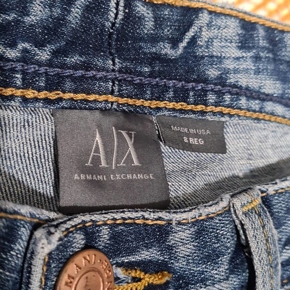 Armani Exchange Blue Distressed Jeans Size 8 - Picture 3 of 7